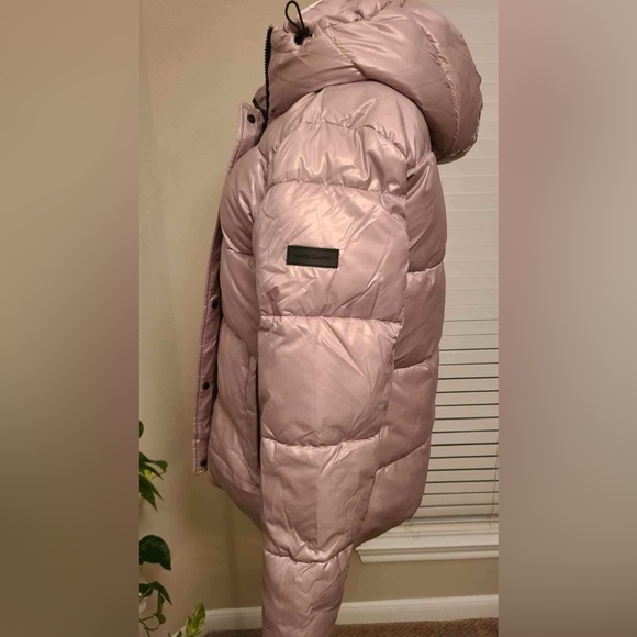 Two by Vince Camuto Women Puffer Jacket with Hoodie Tan - Picture 5 of 6